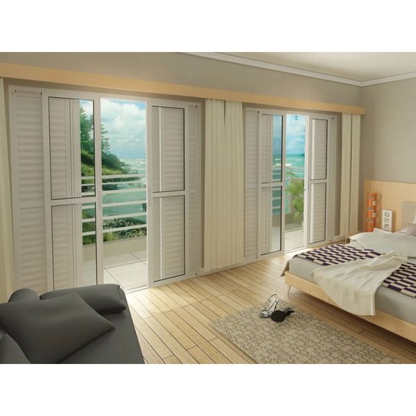 Porta de Correr Sasazaki 6 Folhas Veneziana Alumifort 216x200x13cm