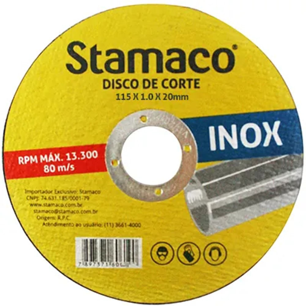Disco de Corte em Inox 115x1x20mm Stamaco