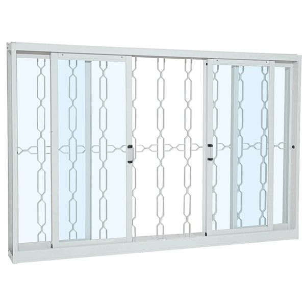 Janela de Correr 4 Folhas Pratika 120x150x12cm com Grade Elo Sasazaki