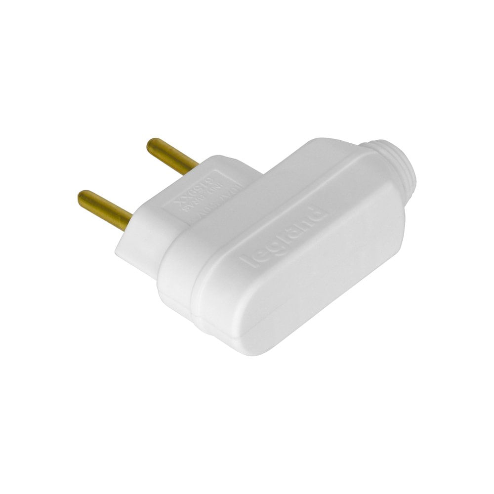 Plugue Macho 2P 10A 250V Branco 615900 Pial Conecta Legrand