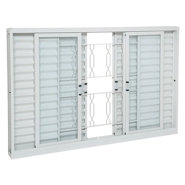 Janela Veneziana de Aço 6 Folhas Pratika 120x200cm com Grade Elo Sasazaki