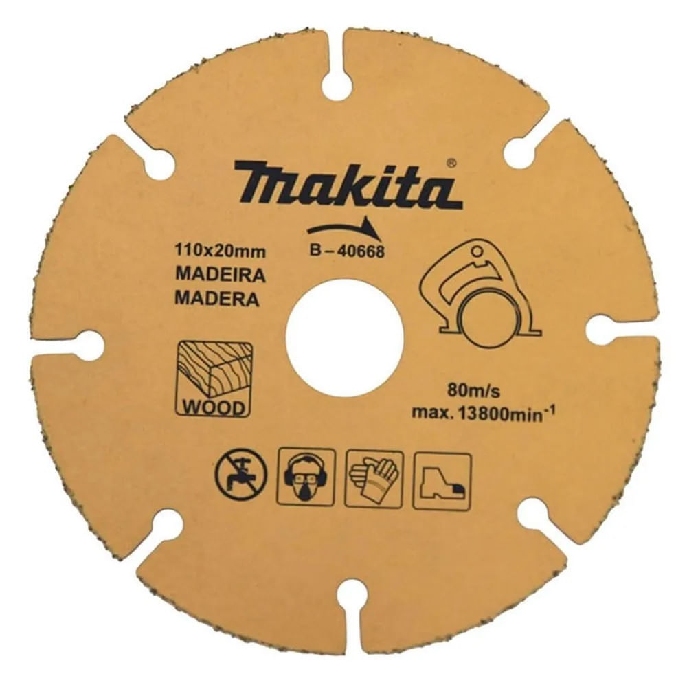 Disco de Tungstênio para Madeira Makita 110mm com Capacidade de 25mm