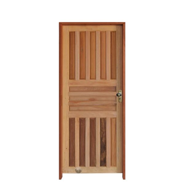 Kit Porta de Madeira Americana Rodam 210x70x12cm Esquerda