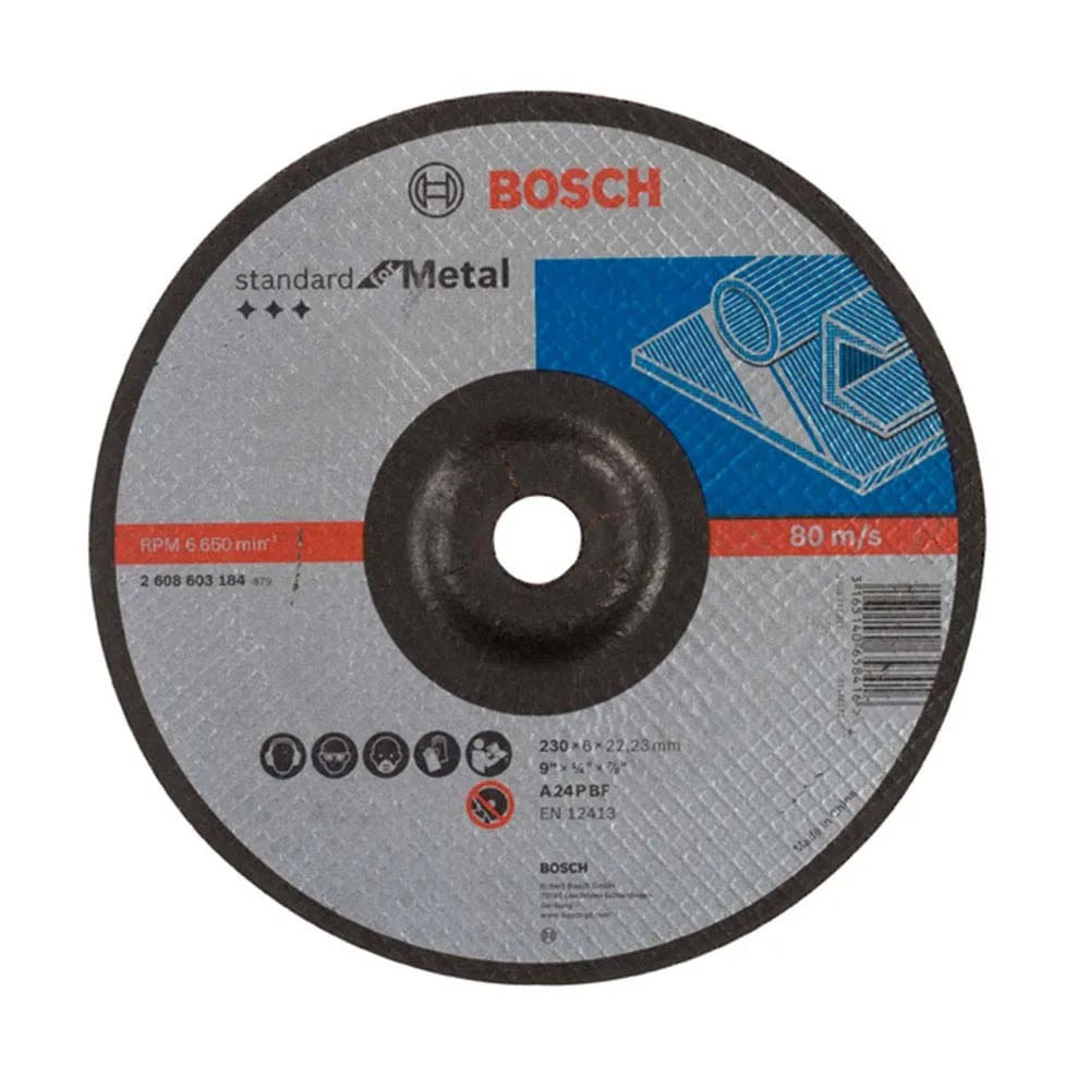 Disco de Desbaste Bosch Standard for Metal 230x6,0mm Centro Deprimido