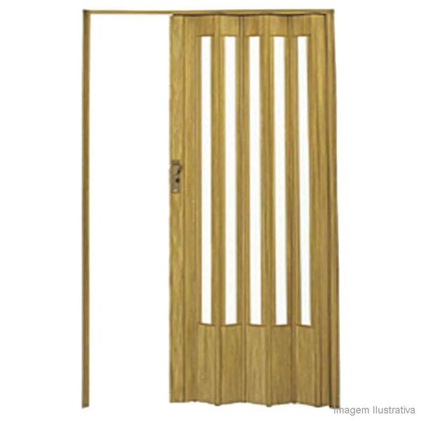 Porta Sanfonada de PVC Translúcida 210x72cm com Fechadura Cereja BCF