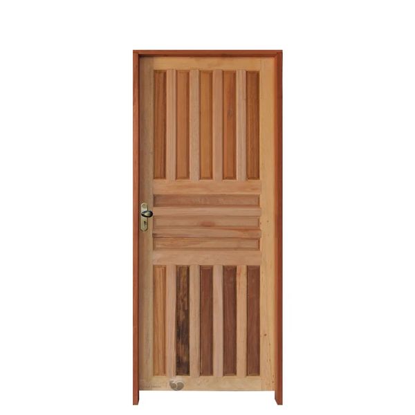 Kit Porta de Madeira Americana Rodam 210x80x12cm Direita Mista