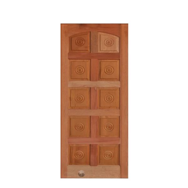 Folha de Porta Decorada de Madeira Maciça Torneada 210x82cm com Ferragens
