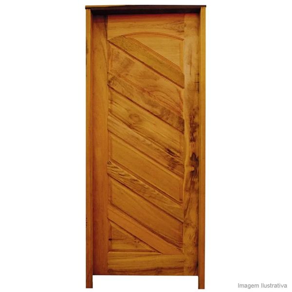 Kit Porta de Madeira México Diagonal Itaúba 210x82x14cm Direita Imbuia Rodam