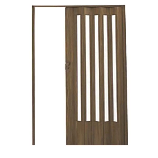 Porta Sanfonada de PVC Translucida 210x72cm com Fechadura Imbuia BCF