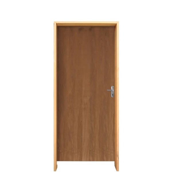 Kit Porta de Madeira Rodam 210x82x14cm Imbuia Lado Esquerdo