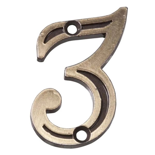 Número 3 para Apartamento em Zamac Latonado Oxidado União Mundial Número 3 para Apartamento de zamac latonado oxidado União Mundial