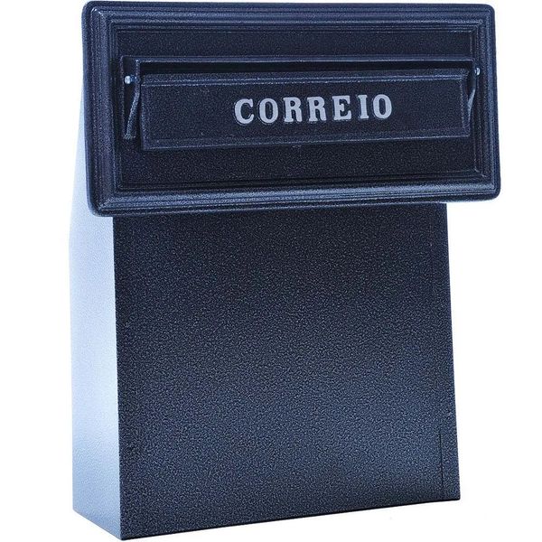 Caixa de Correio Jornal Reto Eco Preta Pintart de Embutir com Abertura Traseira Caixa de correio Jornal Reto Eco preta Pintart