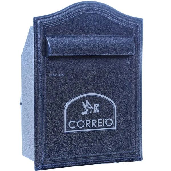 Caixa de Correio de Embutir Alfa Eco Preta Pintart com Abertura Traseira Caixa de correio Alfa Eco preta Pintart