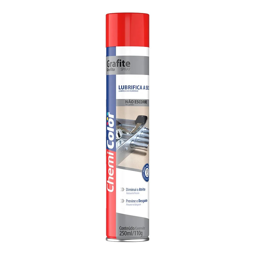 Grafite Spray Chemicolor 250ml Lubrificante a Seco Grafite 250Ml 45X206 Chemicolor