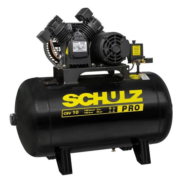 Compressor de Pistão Schulz Pro CSV 10/100 127V 2HP 100 Litros COMPRESSOR PRO CSV 10 100 LITROS 127V
