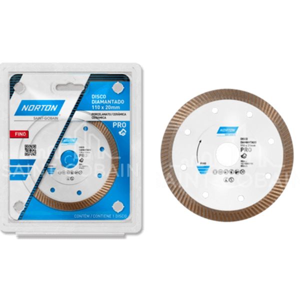 Disco Diamantado Norton Pro Fino 110mm para Porcelanato e Cerâmica