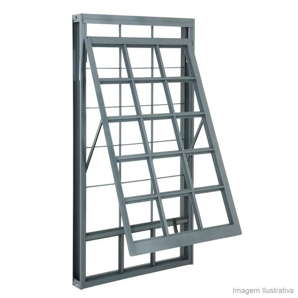Janela Maxim-ar Sasazaki Silenfort 120x60x8cm com Grade