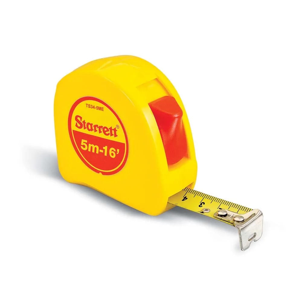 Trena de Bolso Starrett 5 Metros com Graduação em mm e Polegadas KTS34-5ME-S Trena de bolso 5 metros em mm e polegadas KTS34-5ME-S Starrett