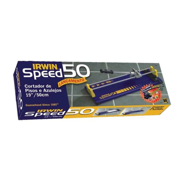 Cortador de Piso Manual Irwin Speed 50cm com Esquadro Regulável Cortador de piso 50" Speed azul e amarelo Irwin
