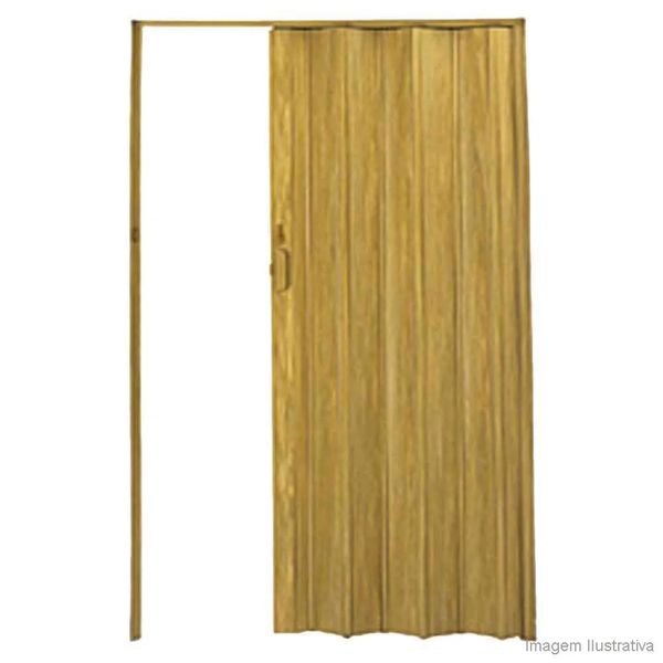 Porta sanfonada de PVC Plast 210x84cm com fechadura cereja BCF