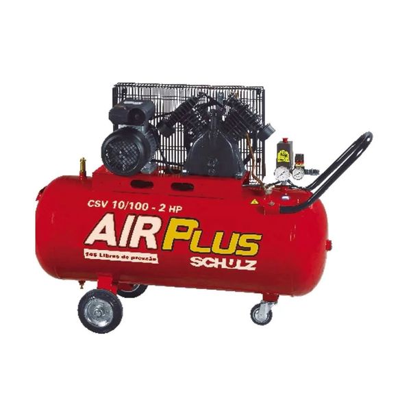 Compressor de Ar Schulz Air Plus 10pcm 100L 220V Vermelho Compressor Air Plus 10/100L 220V vermelho Schulz