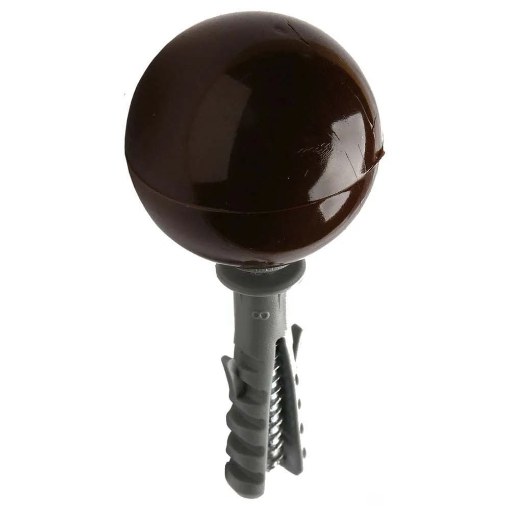 Batedor de Porta em PVC Modelo Bola Marrom Fixtil Batedor de Porta Pvc Marrom Fixtil