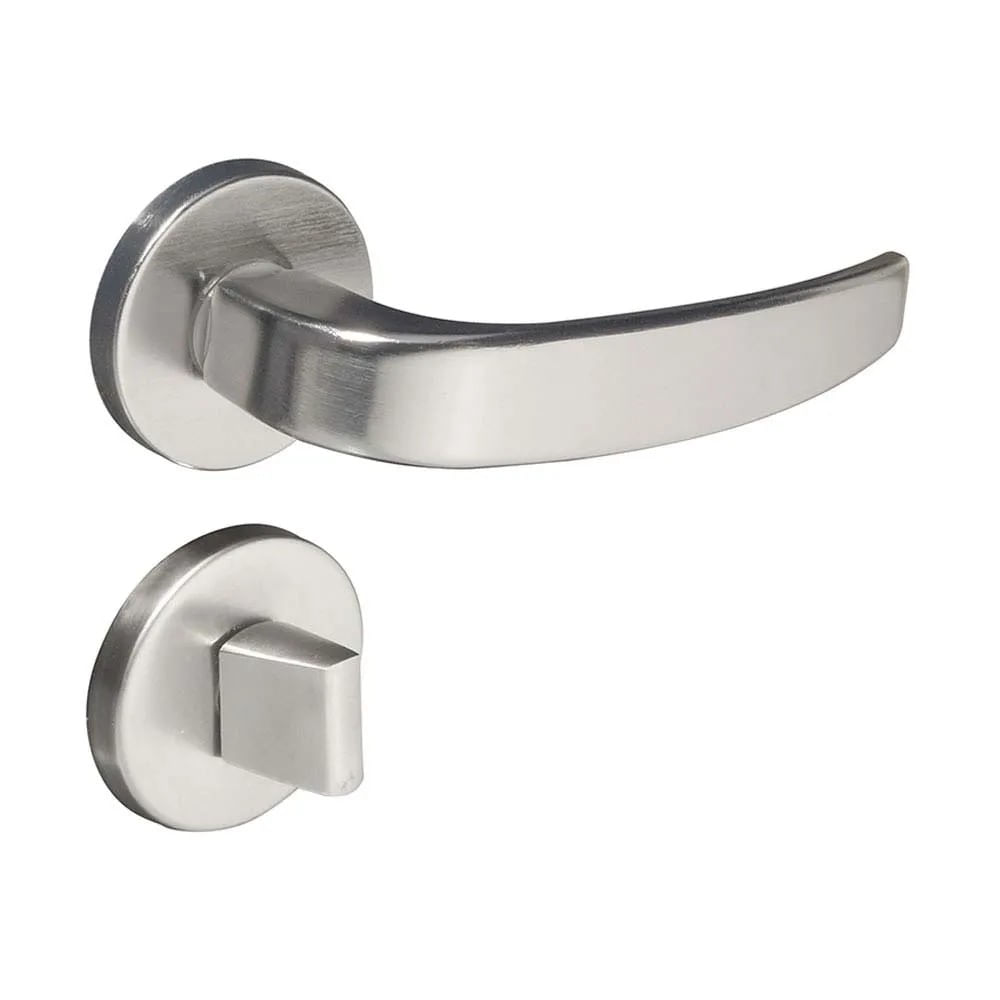 Fechadura para Banheiro Pado Vic 930-80 em Aço Zamac 40mm Acetinada com Roseta Fechadura Zm Vic Roseta 930-40 Banheiro Cr Padoa