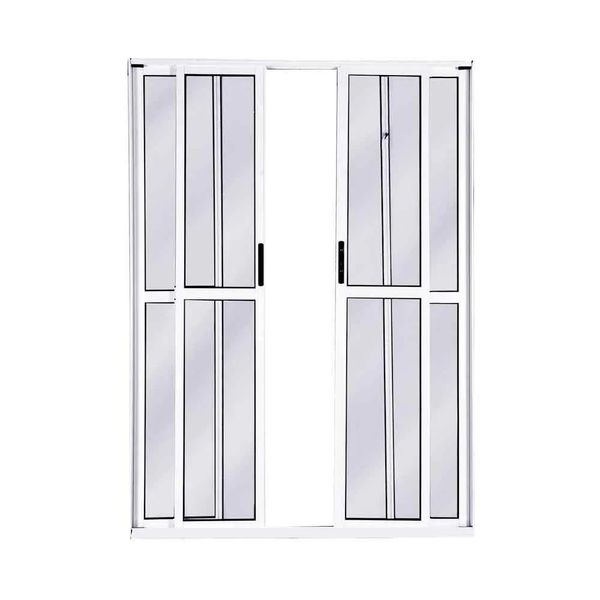 Porta de Correr 4 Folhas em Alumínio Atlântica Magnum 210x200cm Branca Porta de correr de alumínio 4 folhas Magnum 210x200cm branca Atlântica