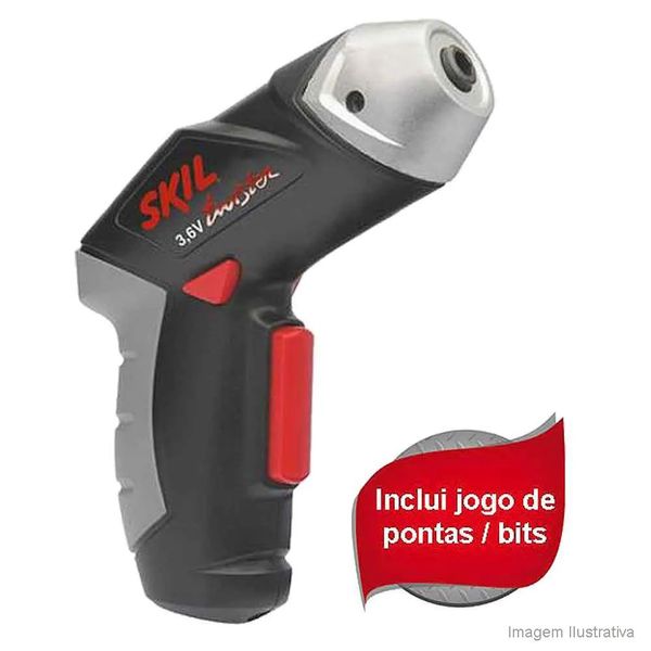 Parafusadeira à Bateria Skil Twister 3,6V Bivolt Preta Parafusadeira à bateria bivolt Twister preta Skil