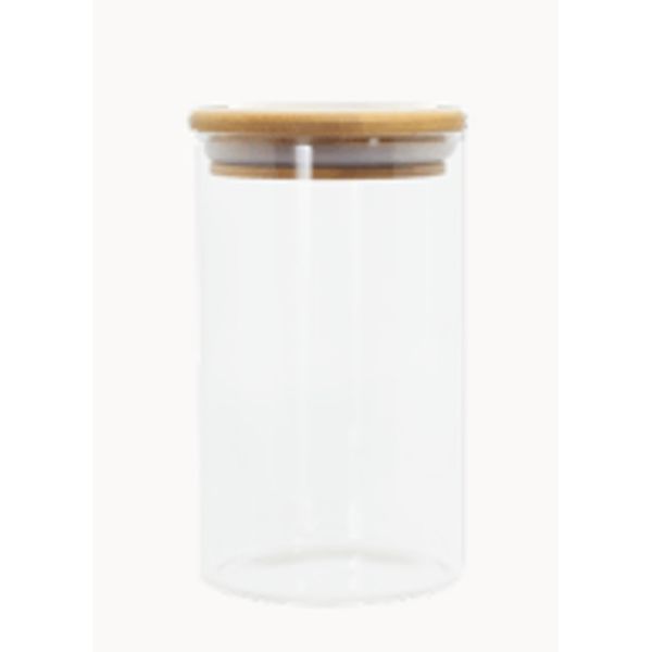 Pote de Mantimentos Hermético em Vidro com Tampa de Bambu 600mL Oikos Pote de Mantimentos 600mL Oikos