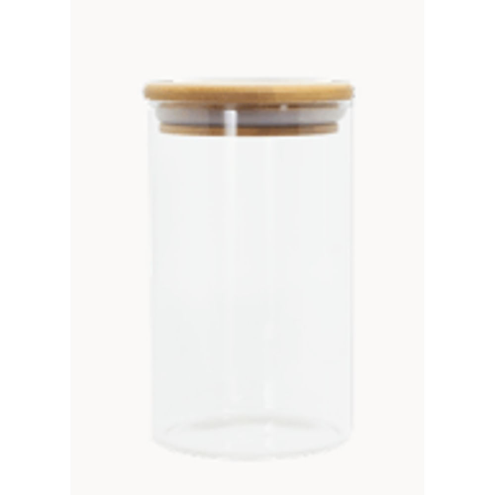 Pote de Mantimentos Hermético em Vidro com Tampa de Bambu 600mL Oikos Pote de Mantimentos 600mL Oikos