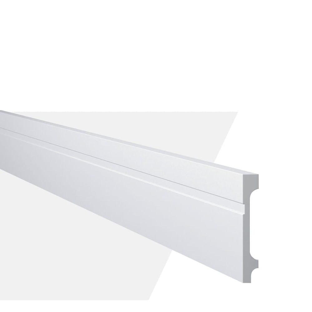 Rodapé Poliestireno Branco 10cm x 200cm Frisado Fz10 13mm Gart Rodape Frisado De Poliestireno Fz10 13Mm X 10Cm X 200Cm GART