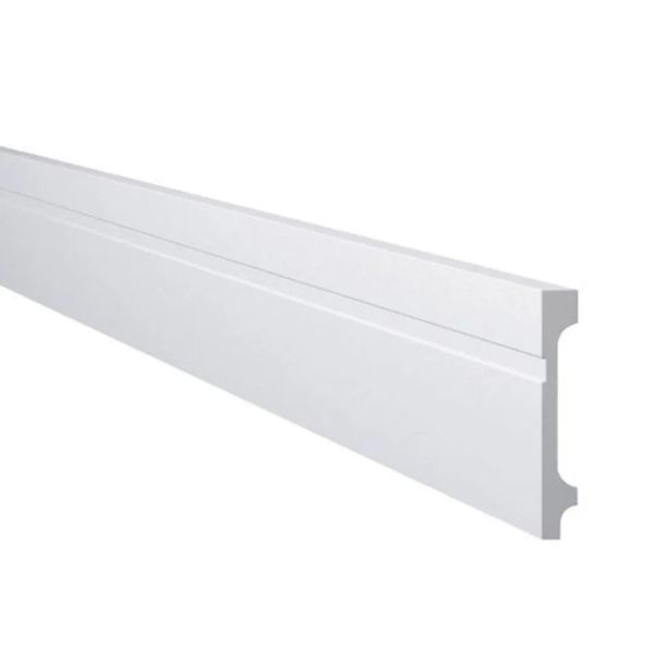 Rodapé Poliestireno Frisado FZ10 10cm x 2,00m Gart - Kit com 4 Unidades Kit com 4 Barras Rodapés Frisado de Poliestireno Fz10 13mm x 10cm x 200cm