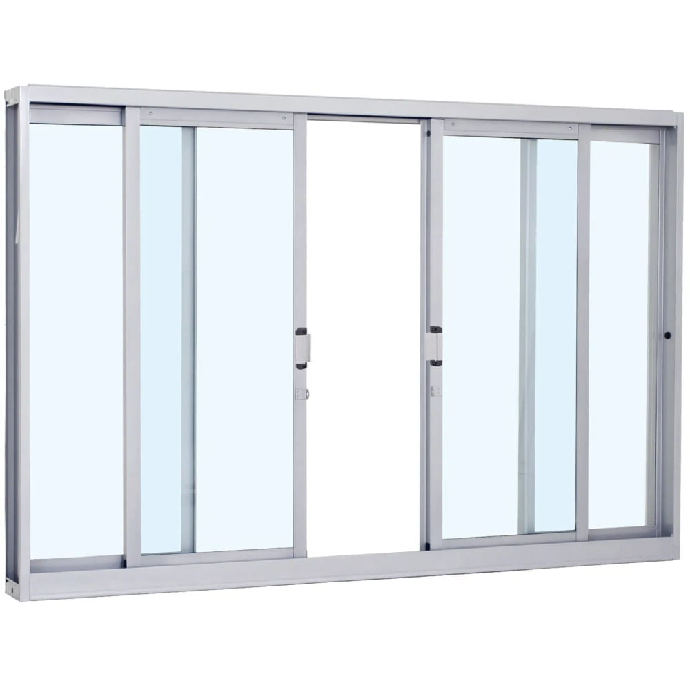 Janela De Correr Aço Branco 4 Folhas 100x120x12 Prátika Sasazaki