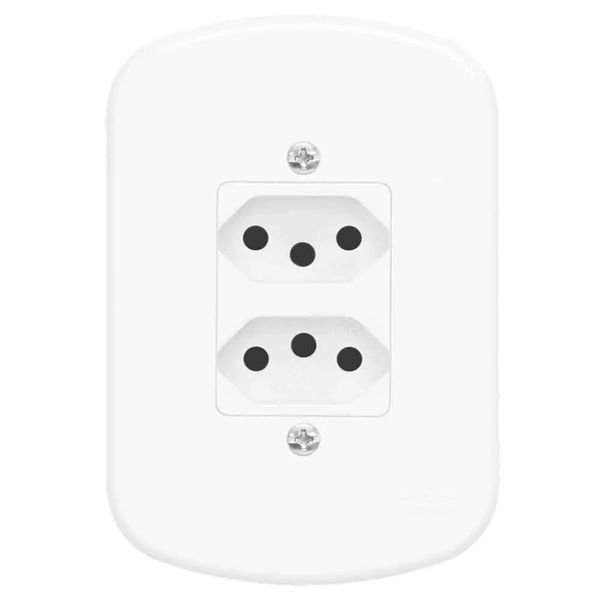 Tomada Dupla 20A 250V com Placa Distanciada Blanc Fame Tomada dupla 20A com placa distanciadas 250V Blanc Fame