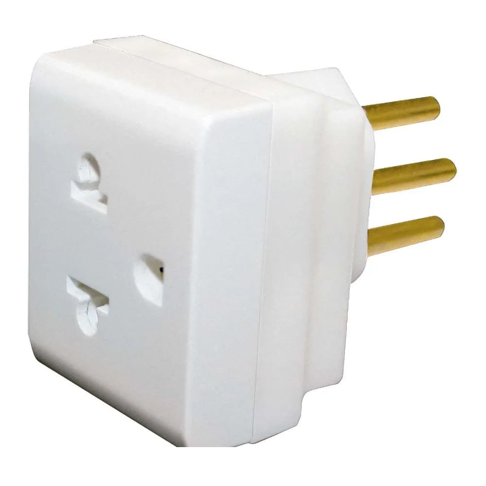 Adaptador de Tomada 2P+T Pial Branco 690660 Adaptador 2P T branco 690660 Pial