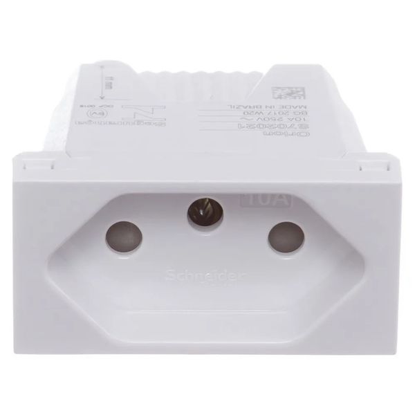 Módulo Tomada Branco 2p T 10a 250v Borne Automático 1m Alumínio Orion Schneider