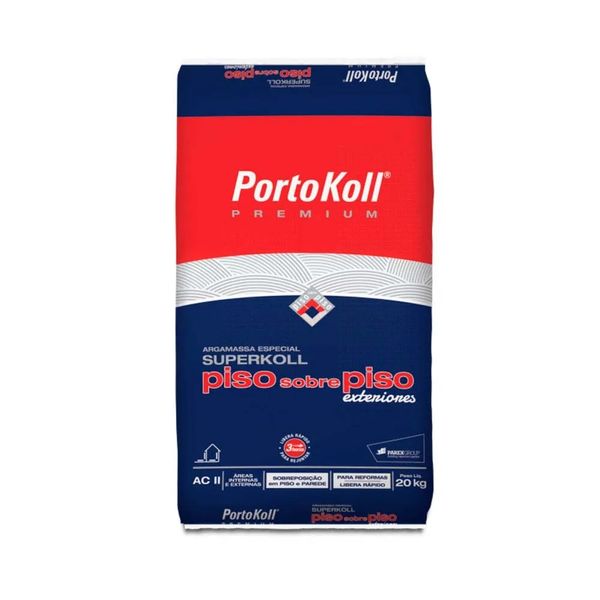 Argamassa Piso Sobre Piso Externo Portokoll AC3 Cinza 20kg Argamassa Piso Sobre Piso Externo Cinza 20kg Portokoll