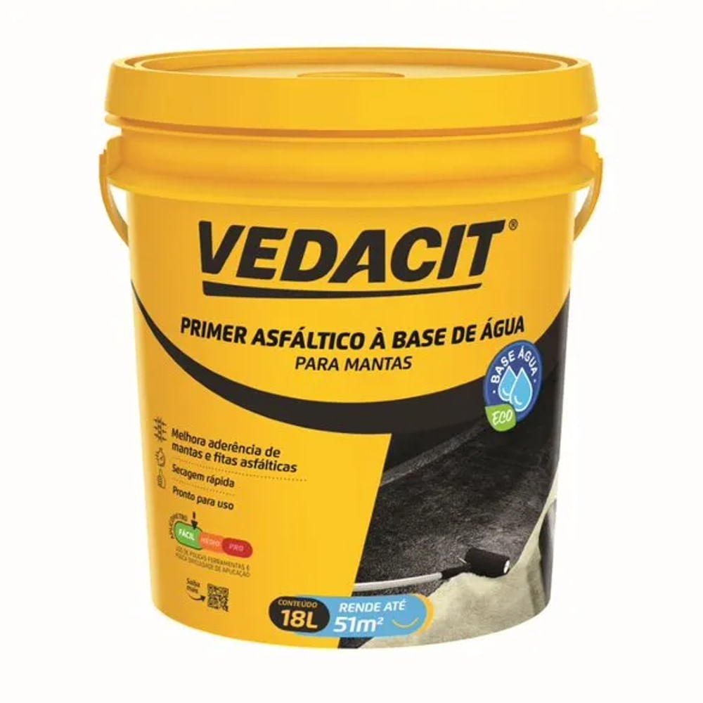 Primer Asfáltico Base Água Vedacit 18L para Manta Asfáltica