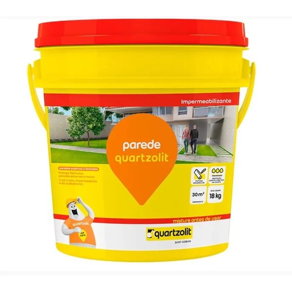 Impermeabilizante para Parede Weber Quartzolit Branco 18kg Impermeabilizante para parede 18kg Quartzolit
