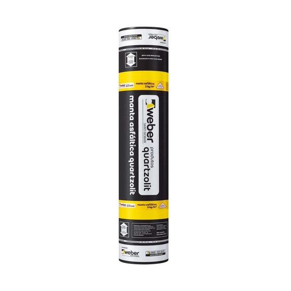 Manta Asfáltica Poliéster Quartzolit 3kg/m² 10m² Preto Manta asfáltica poliéster 3kg /m² com 10m² preto Quartzolit