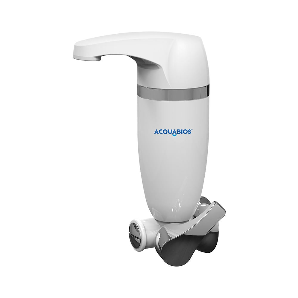 Filtro Purificador de Água Acquabios Premium Single de Parede 1/4 de Volta Branco e Cromado Filtro Purificador De Água Premium Single De Parede 1/4 De Volta Branco Cromado Acquabio