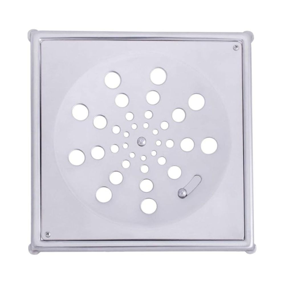 Grelha Quadrada 10x10 cm com Fecho e Caixilho em Aço Inox 304 Aquaplás Grelha Quadrada 10x10 com Fecho e Caixilho Aquaplás