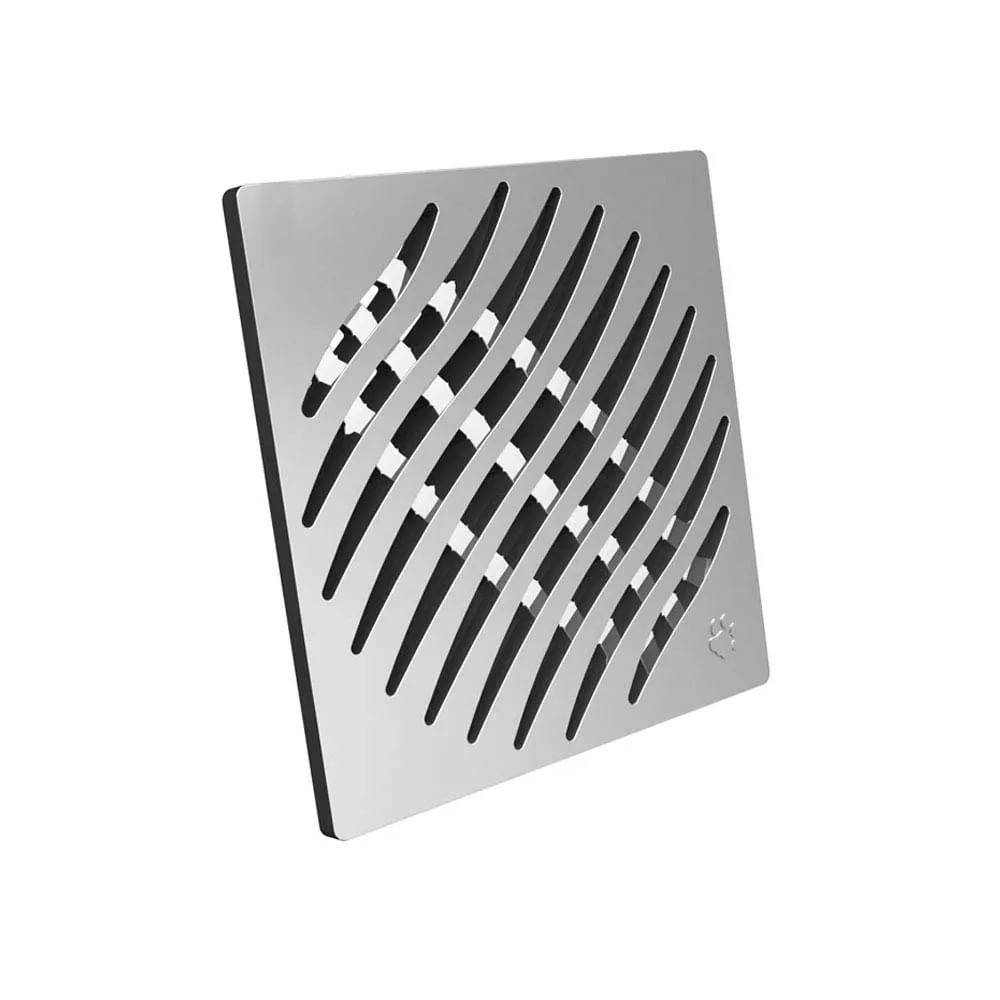 Grelha Quadrada de Inox 100mm Tigre para Ralo Grelha quadrada 100mm prata inox Tigre