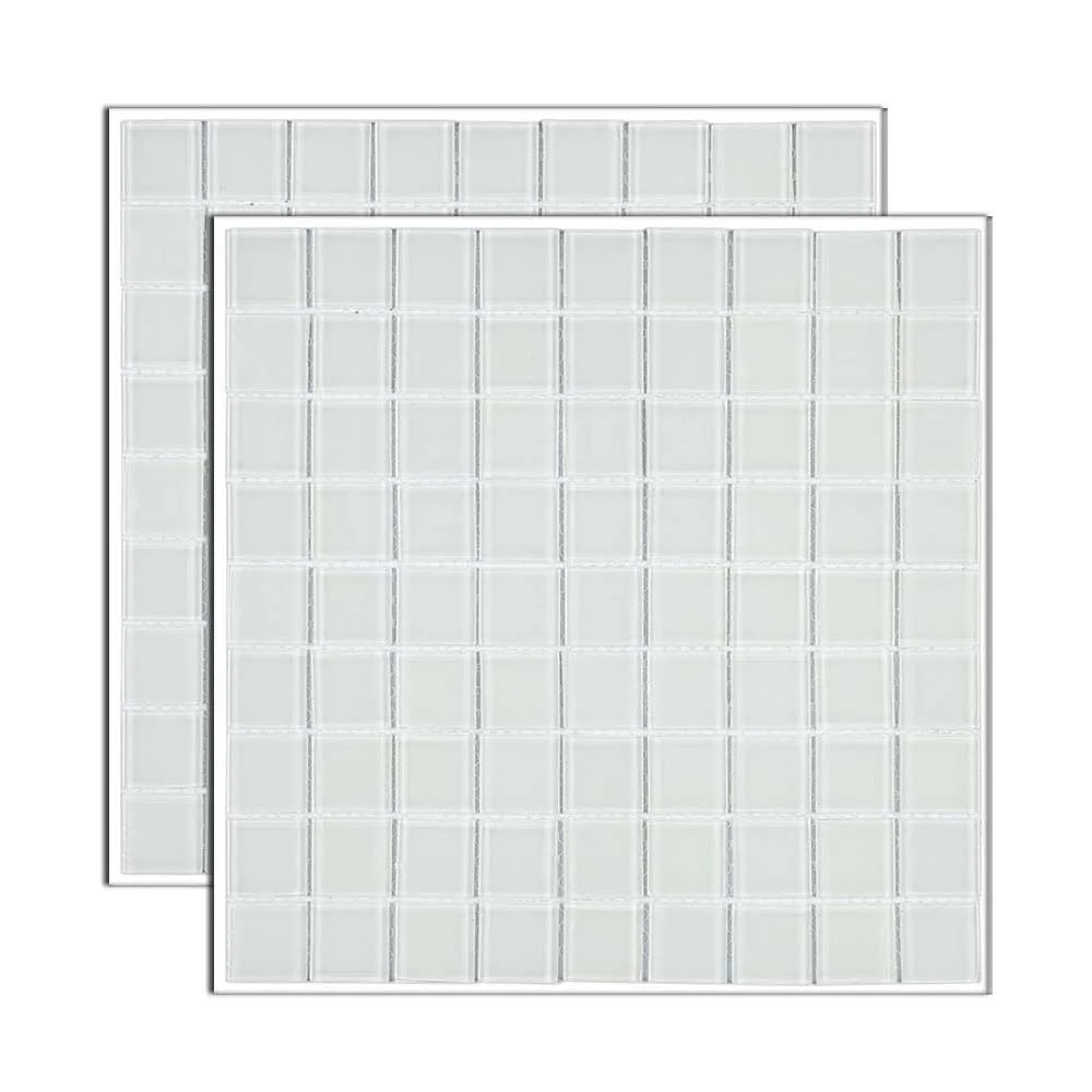 Pastilha de Vidro Cristal Branco 29,2x29,2cm Glass Mosaic Pastilha de vidro Cristal placa 29,2x29,2cm branco Glass Mosaic