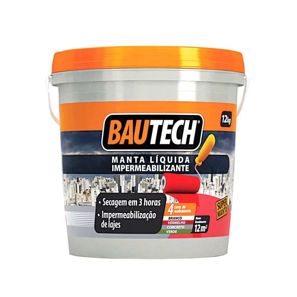 Manta Líquida Impermeabilizante Bautech para Laje Cinza 12kg