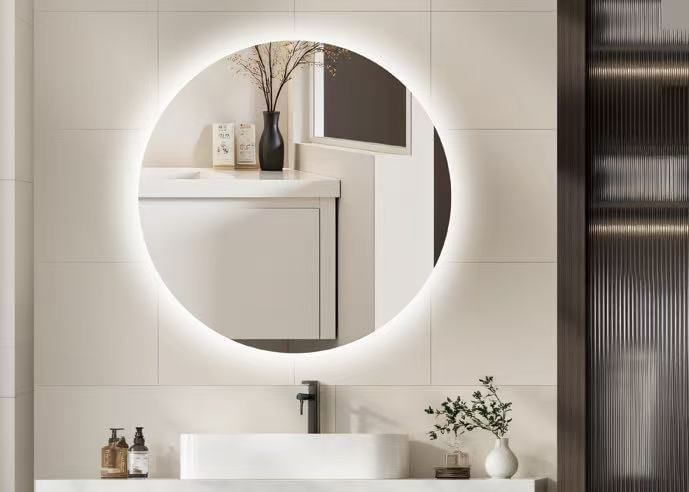 Espelho De Parede Redondo 60Cm Com Led Alterna