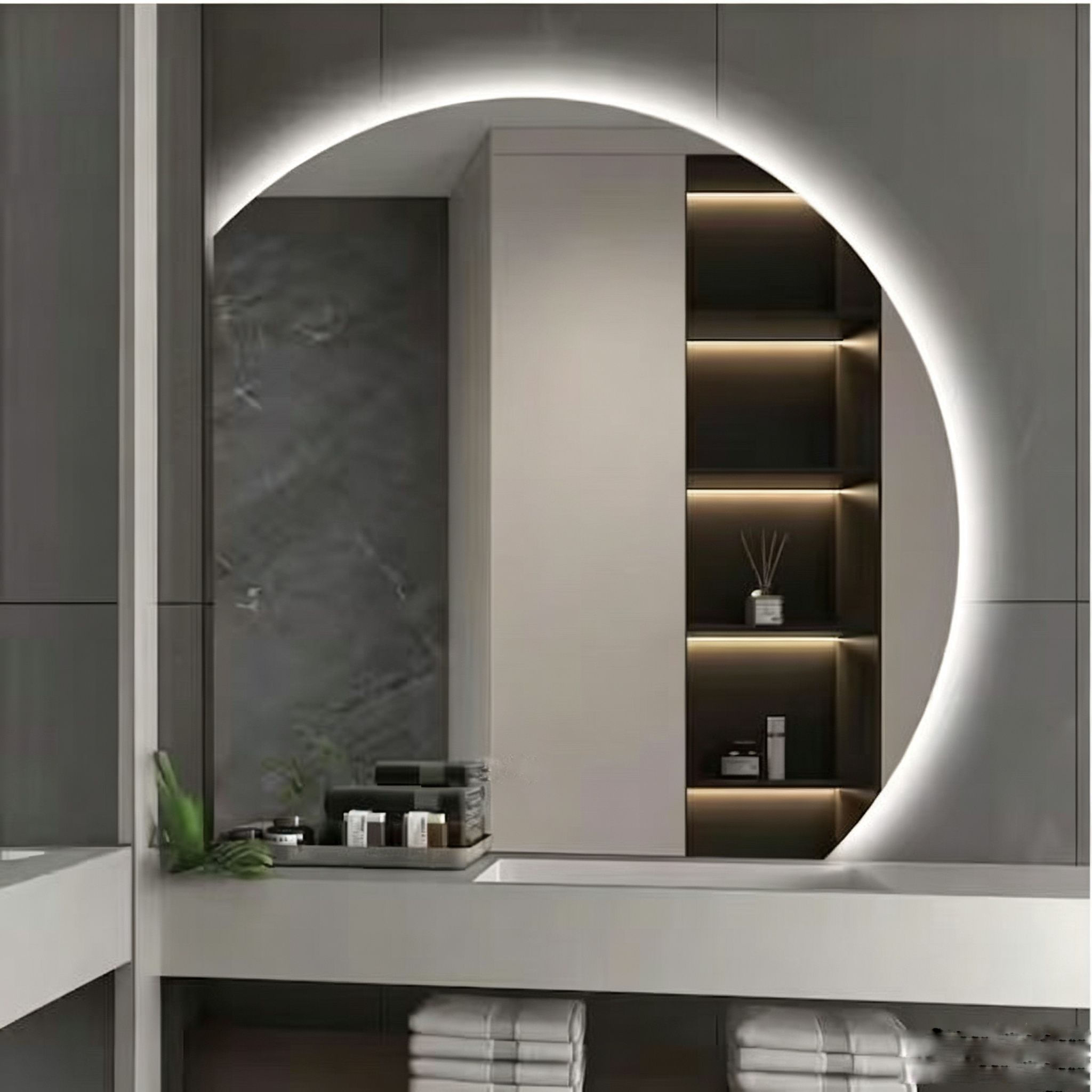 Espelho De Parede Decorativo 60X60Cm Co Led Alterna