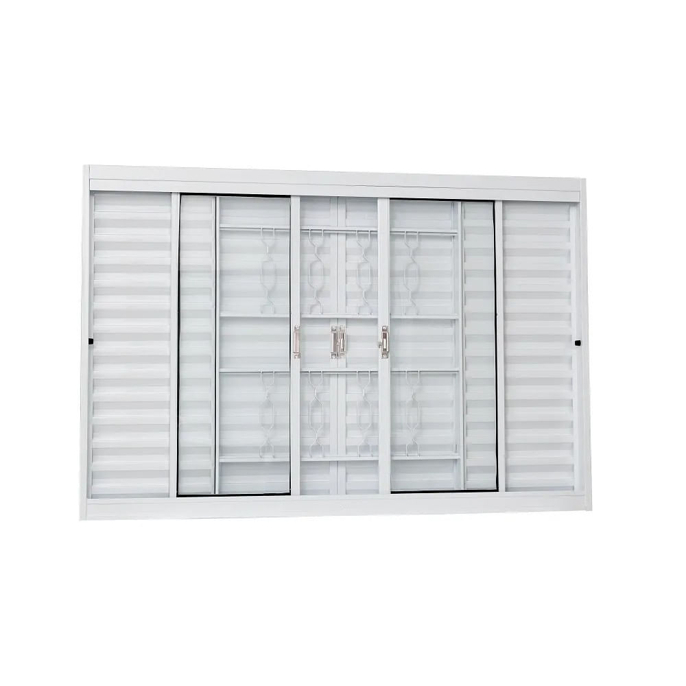 Janela Veneziana de Aço Unicsol Grade Elo 6 Folhas 150x100cm Branco