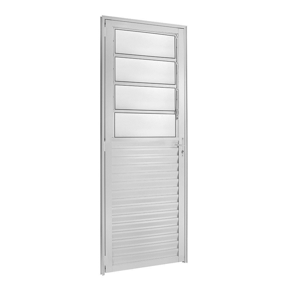 Porta Basculante de Alumínio Esquerda 210x80 cm Branco Fortsul Esquadrisul